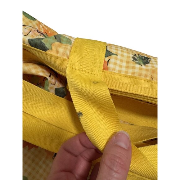 Vintage Lesportsac Yellow Orange Floral Weekender Duffel With Pouch - Picture 10 of 10